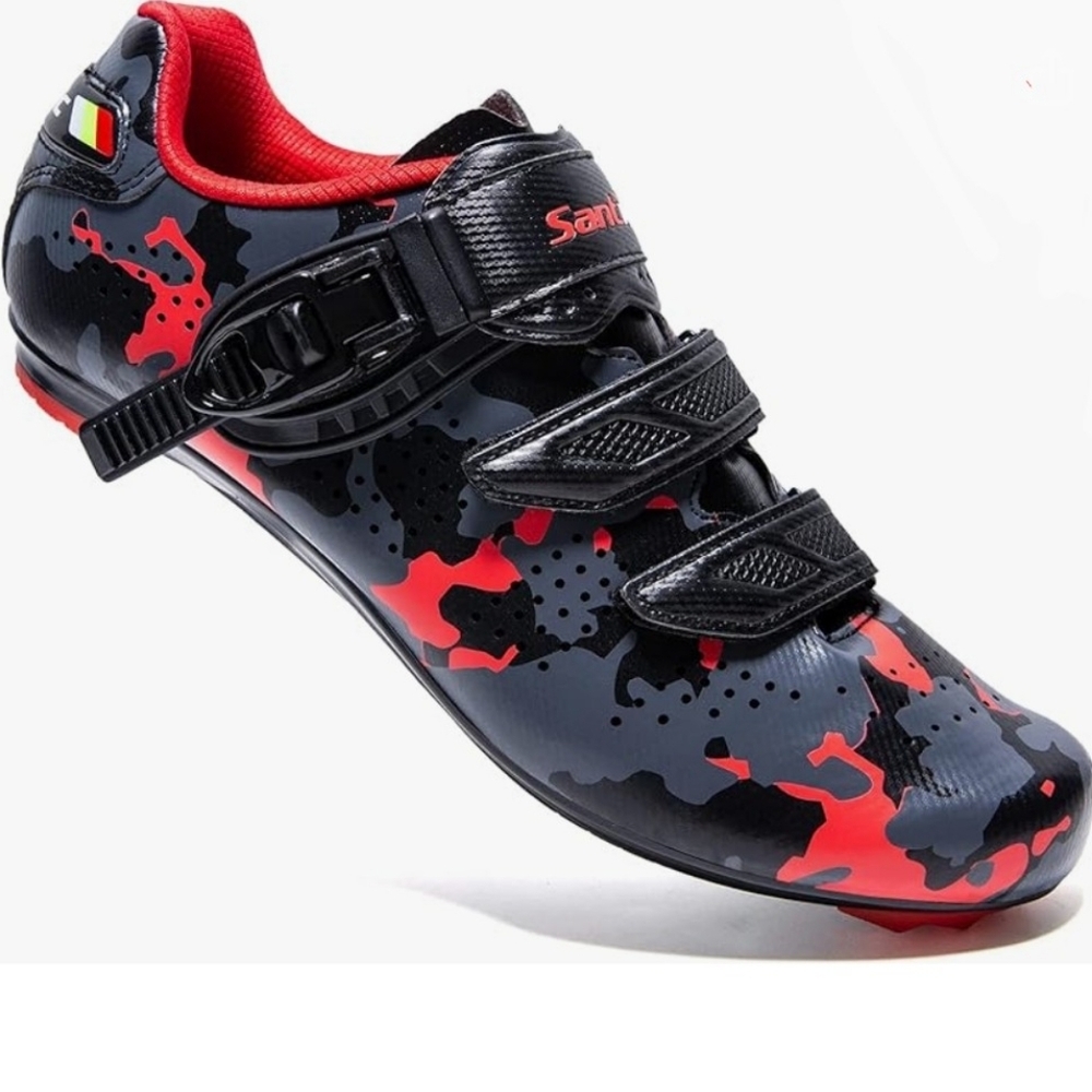 Ultro Santic Black & Red Road Cycling Shoes EUR 41 Size 8